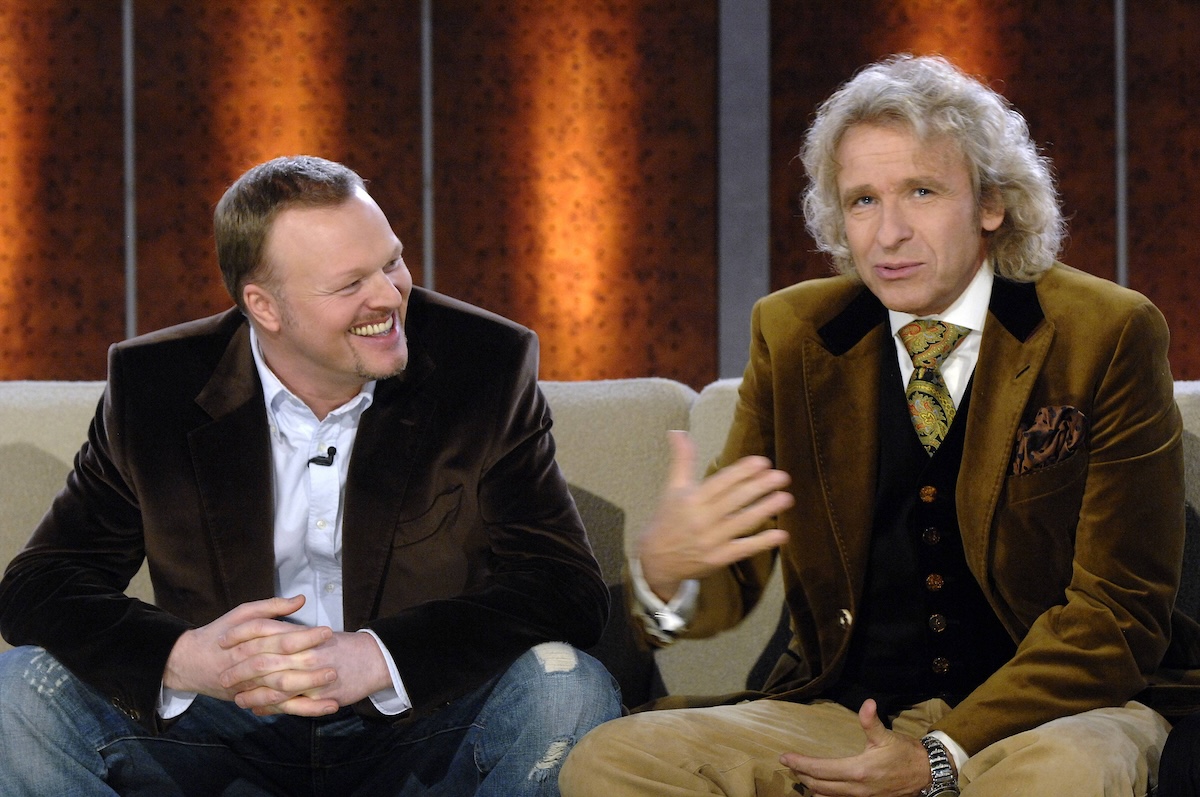 Bildnummer: 52360880 Datum: 26.01.2008 Copyright: imago/Sven Simon Moderatoren Thomas Gottschalk (re.) und Stefan Raab anlâ€°sslich der ZDF-Fernsehshow - Wetten, dass...? - in Salzburg, Personen , optimistisch; 2008, Salzburg, TV, Shows, Fernsehmoderator, Gestik, lâ€°cheln, Moderator; , quer, Kbdig, Gruppenbild, Randbild, People, premiumd